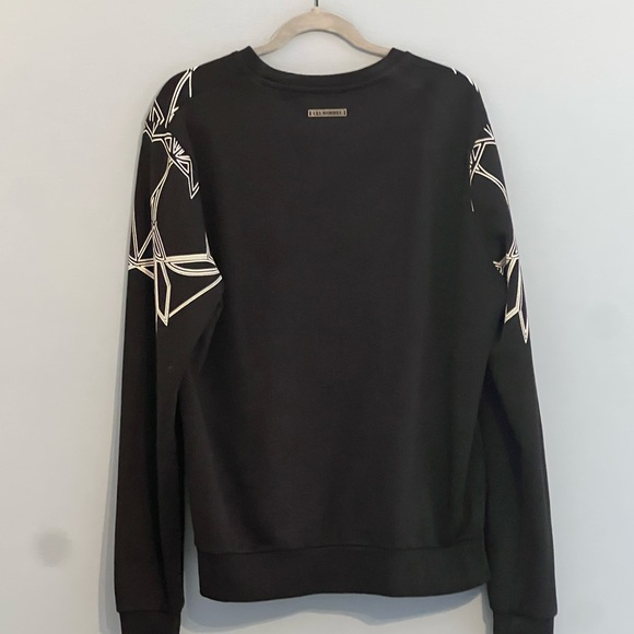 Les Hommes Geometric Print Black Sweater - Picture 2 of 5